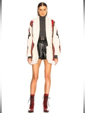 ALANUI Chimayo Oversized Jacquard Cardigan in Lapponia White cashmere